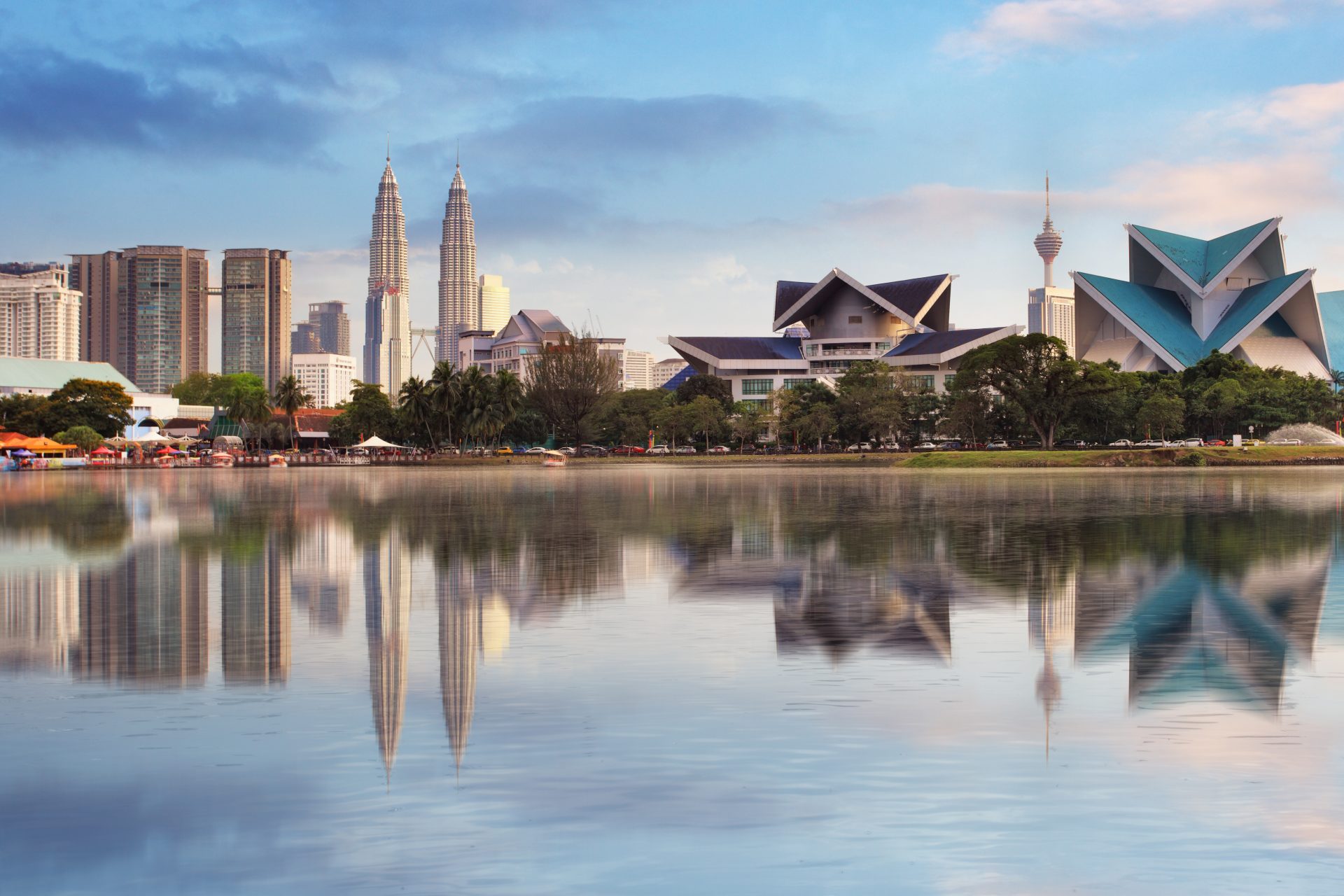 The images shows the skyline of Kuala Lumpur.