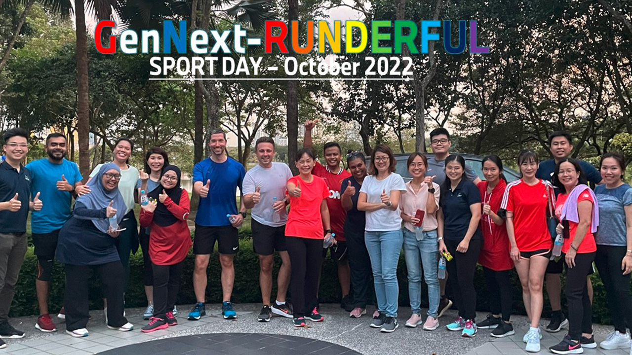 A group of BMW Group Malaysia colleagues after a sports event.