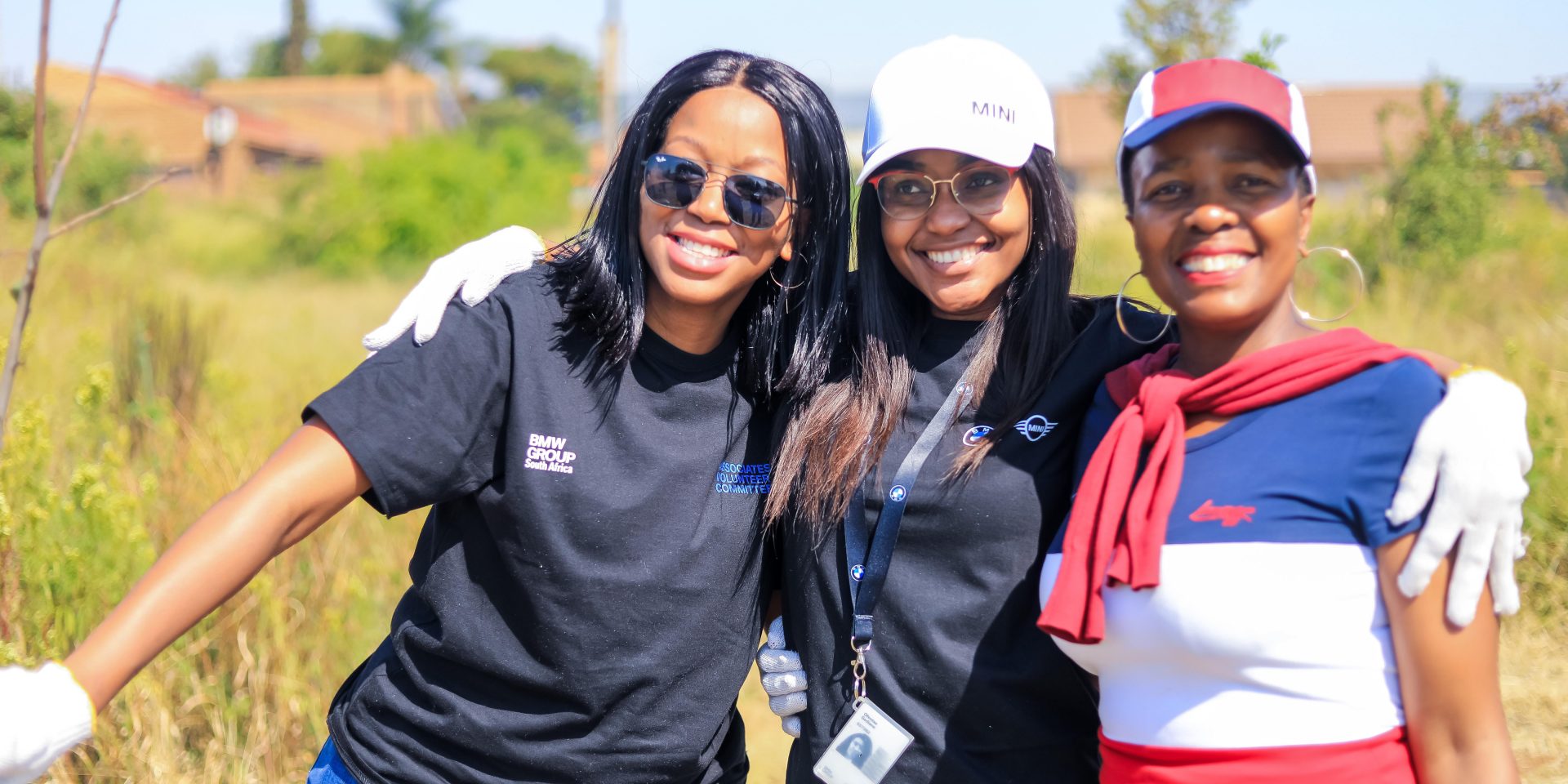 A group of BMW Group South Africa employees outside posing for a the picture.