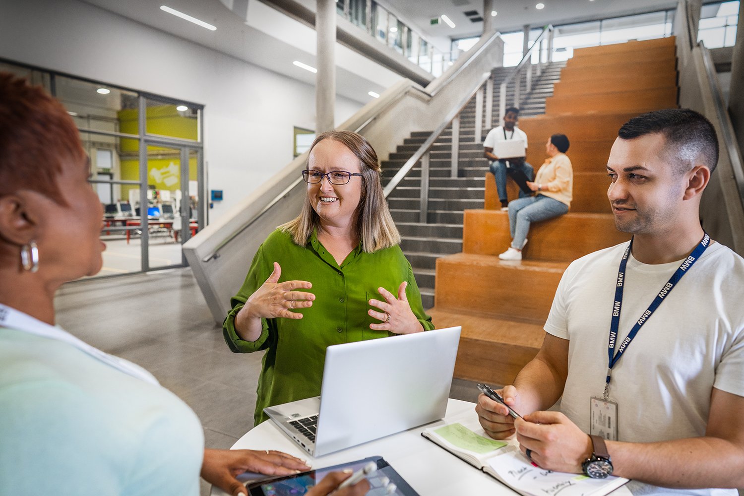 Two colleagues doing an interview with a candidate.