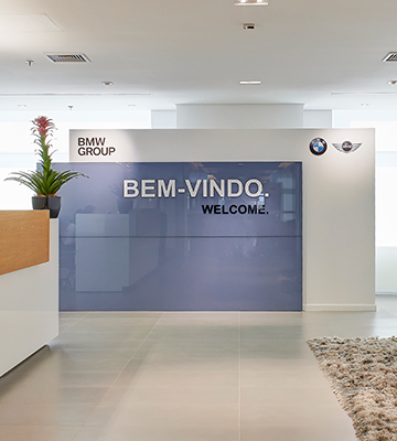 Interior view of the BMW office in Sao Paulo