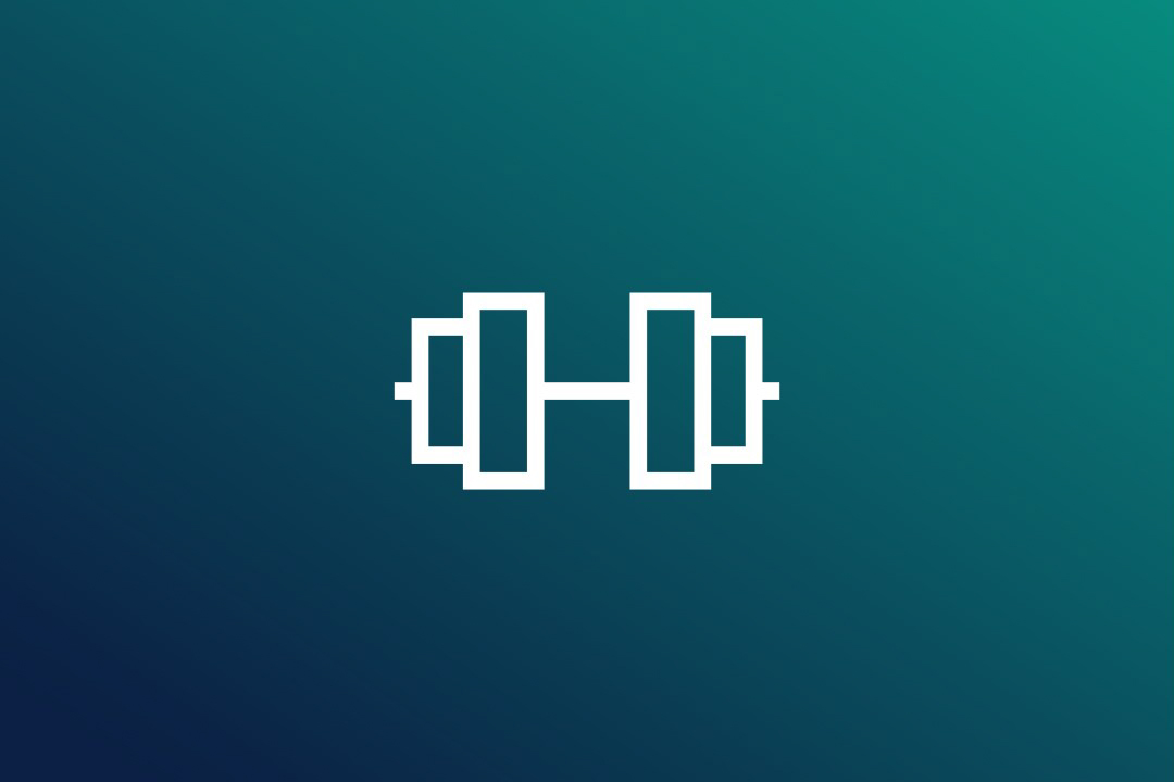 Image shows an icon with a dumbbell