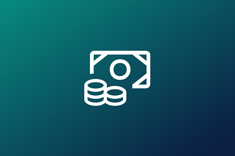 Icon shows a banknote and coins on a turquoise background