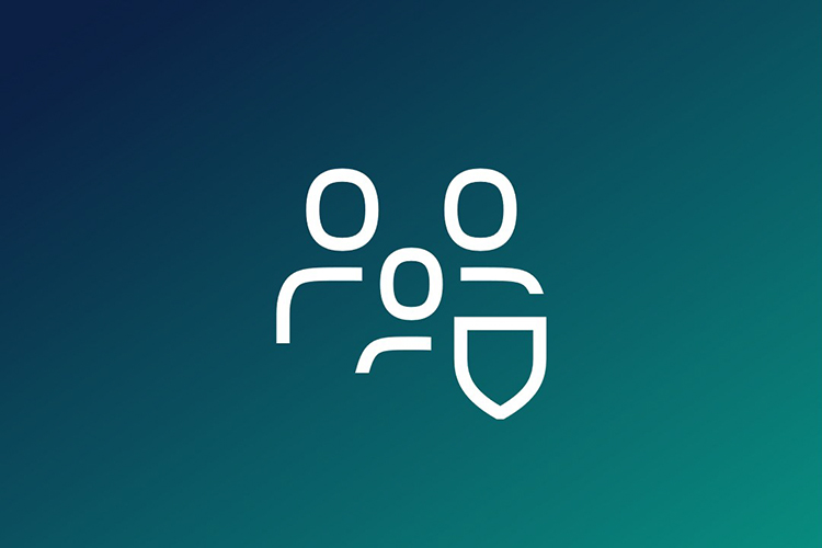 Icon shows three figures with a protective shield on a turquoise background