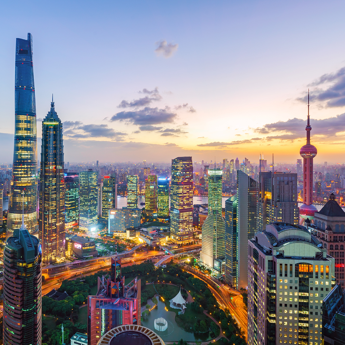 Shanghai Skyline during dawn.