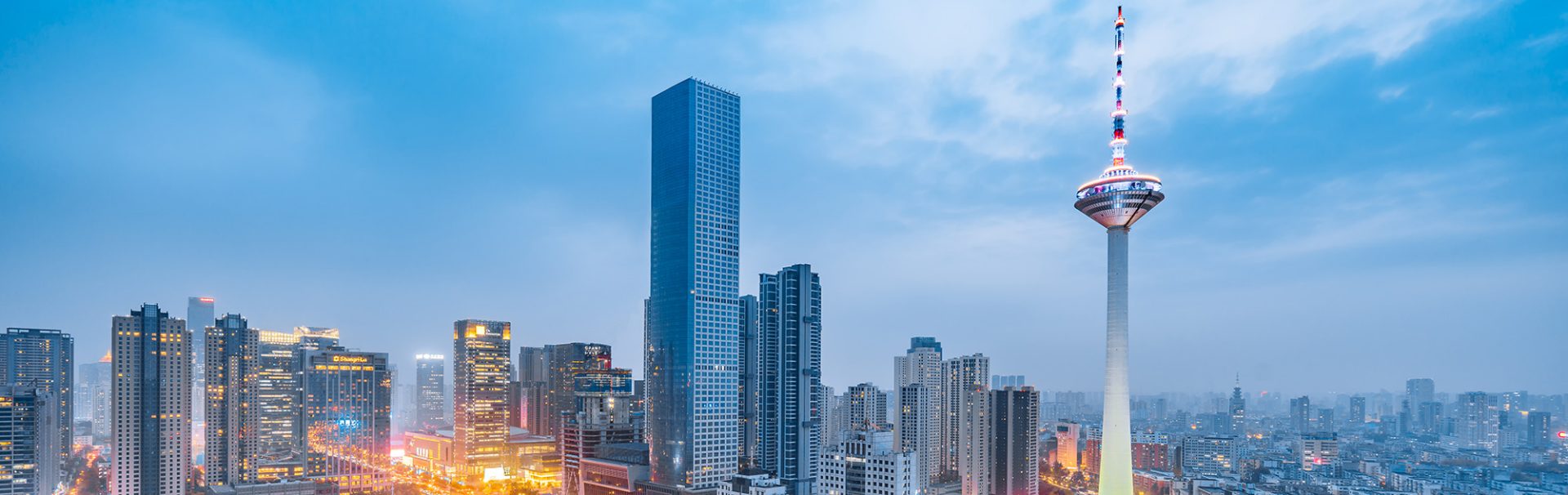 Aerial photo of Tacheng CBD of Shenyang Color TV, Liaoning, China