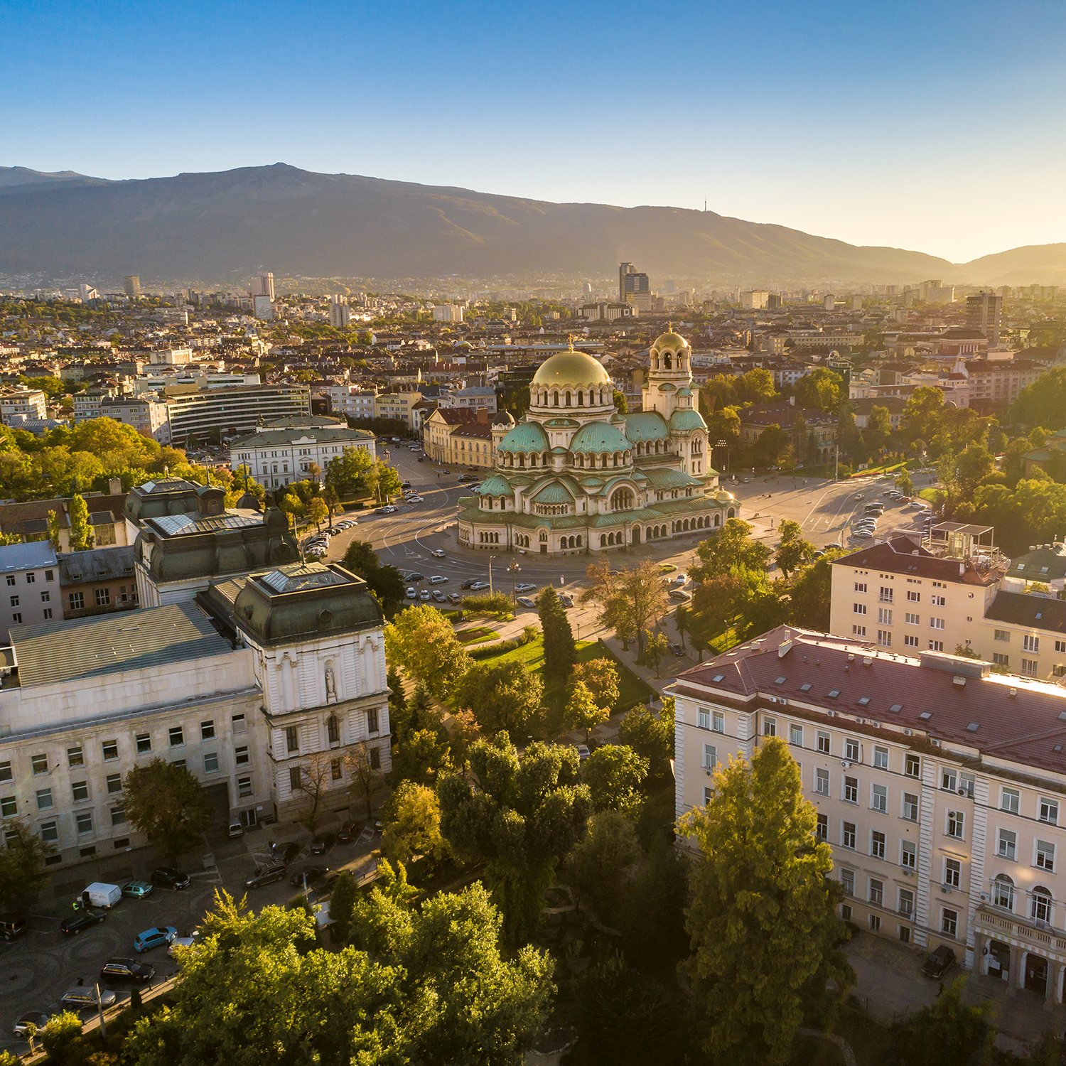 Aerial view of Sofia, Bulgaria.