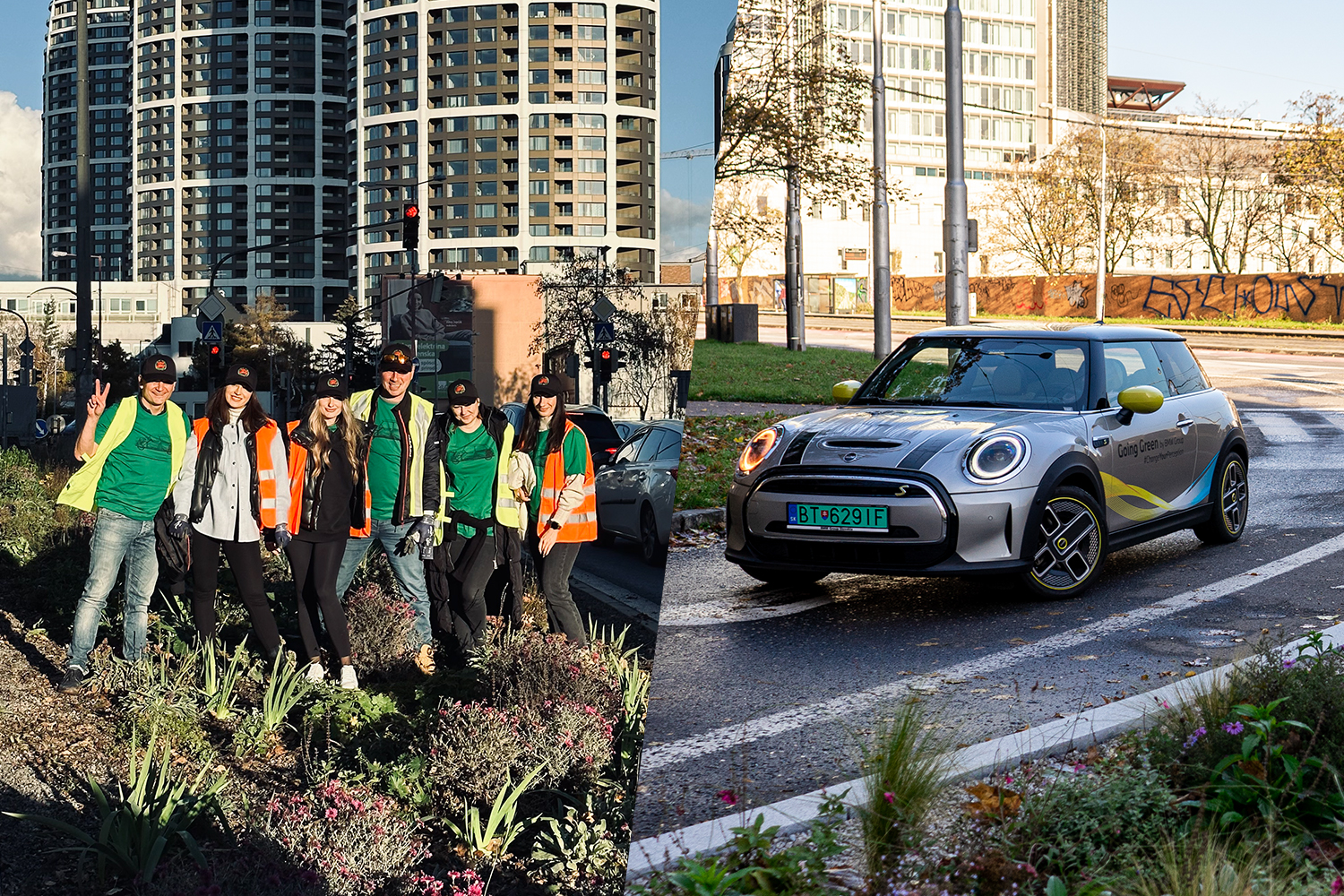 Impressions of a city cleaning project of BMW employees