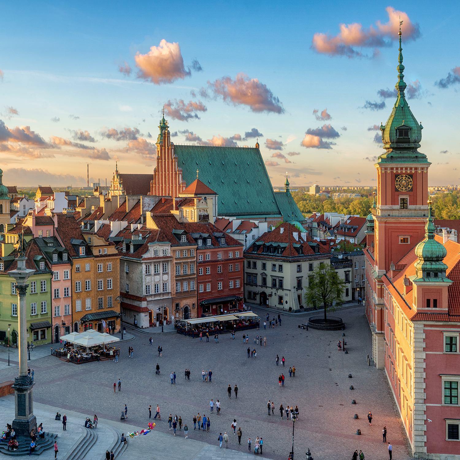 Aerial view of Warsaw, Poland.