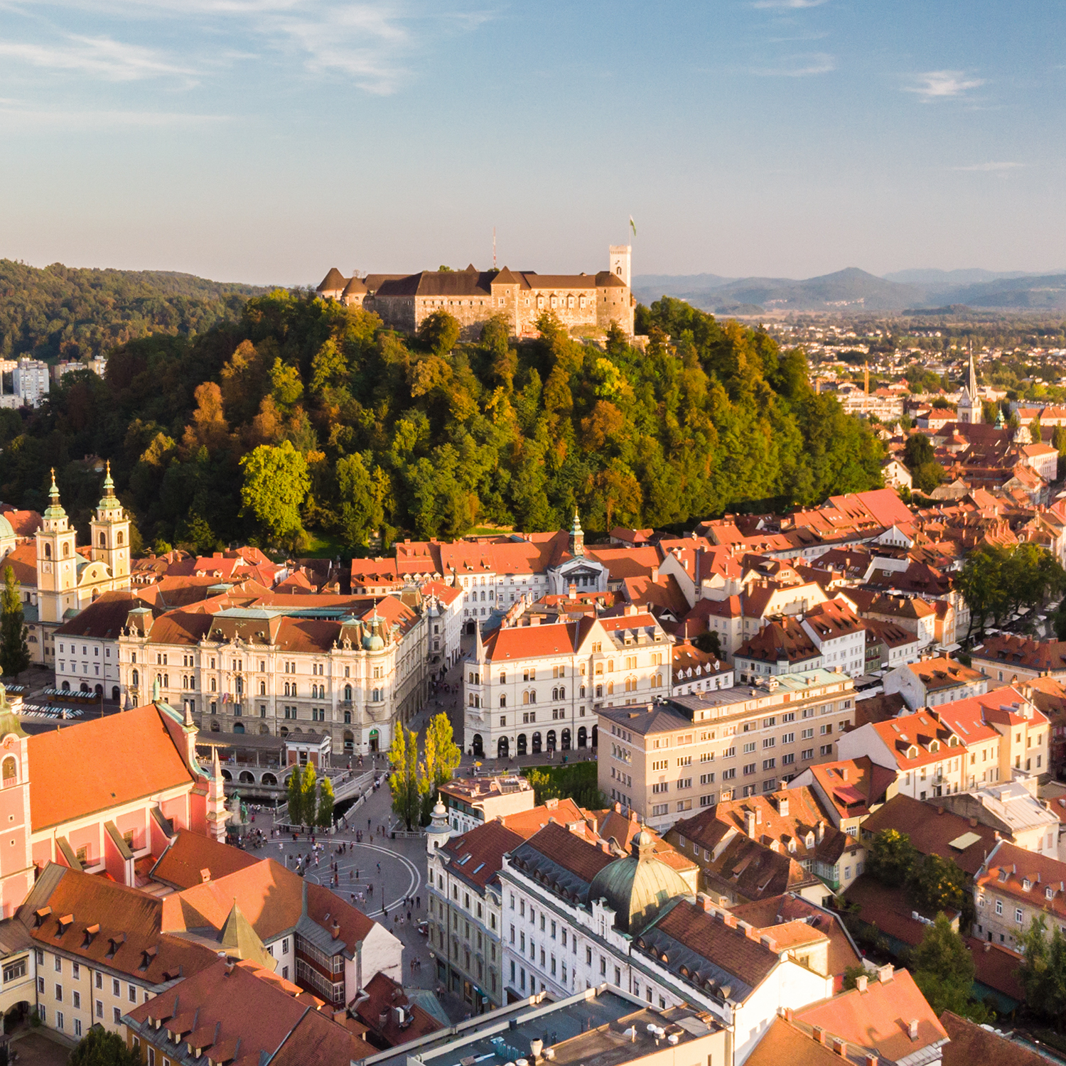 Aerial view of Ljubljana, Slovenia.