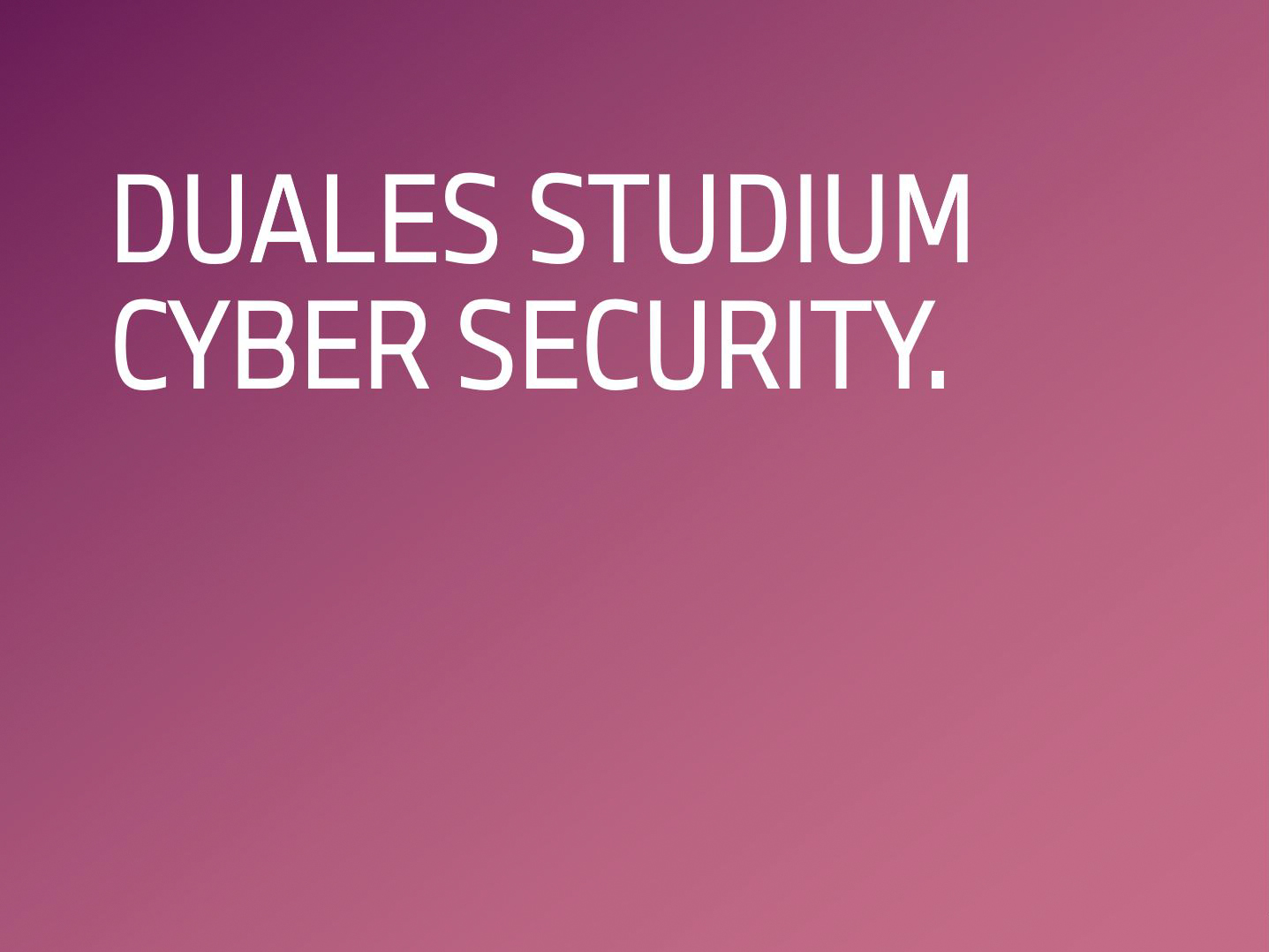 Duales Studium Cyber Security