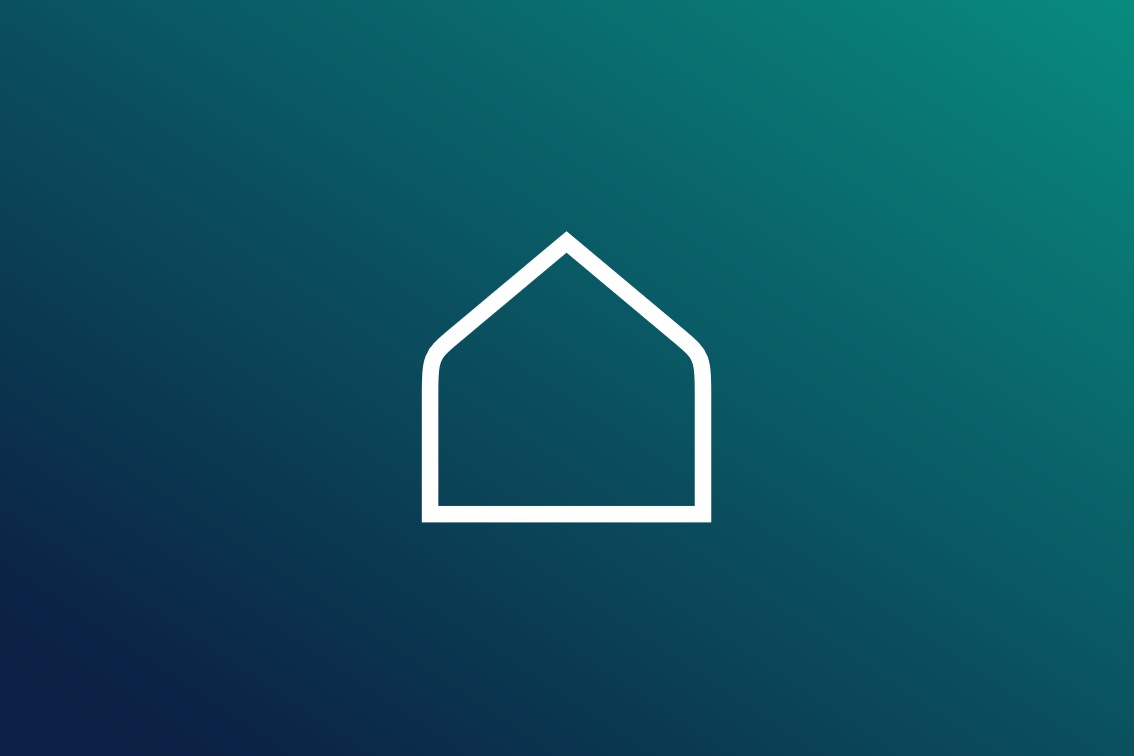 Icon eines Hauses auf grünem Hintergrund