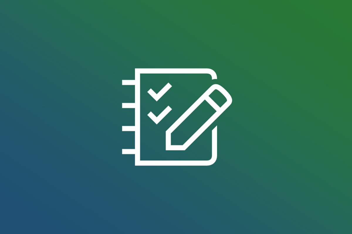 Icon zeigt ein Notizbuch mit Stift
