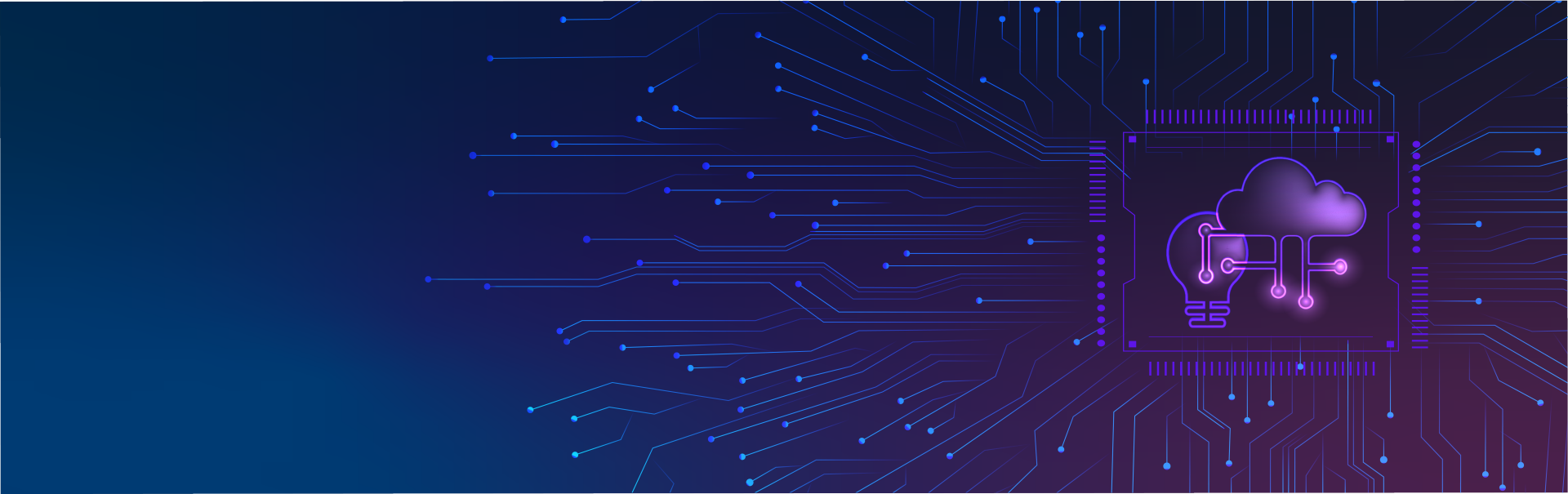 Grafische Darstellung von Cloud-Computing-Technologie mit Schaltkreisen.