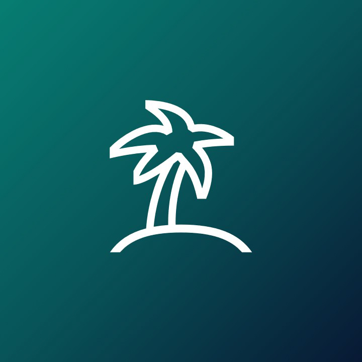 Insel mit Palme -Icon