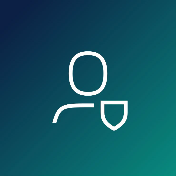 Lachender Smiley Icon auf dunkelblau/ türkisem Hintergrund.