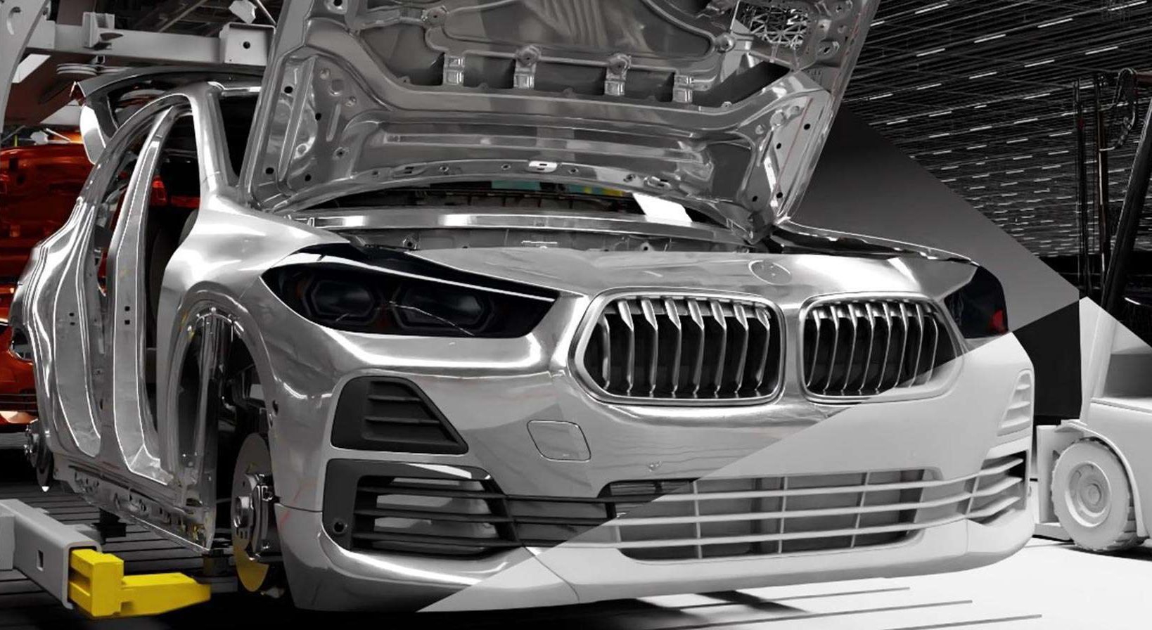 A BMW vehicle on the production line.