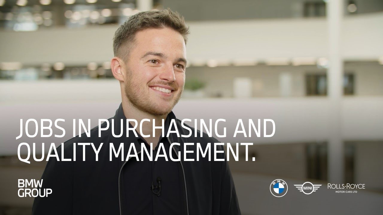 A BMW Group employee talking about jobs in purchasing and quality management.