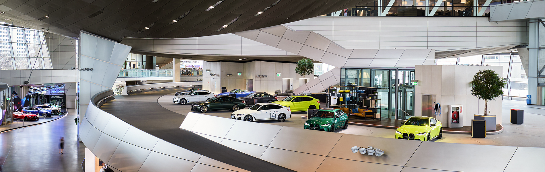 Interior view of the BMW World in Munich.