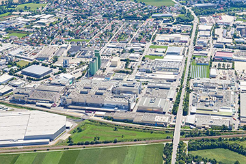 Aerial view of the BMW Group Plant Landshut.