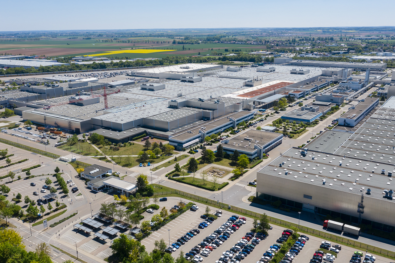 Aerial view of the BMW Group Plant Regensburg.