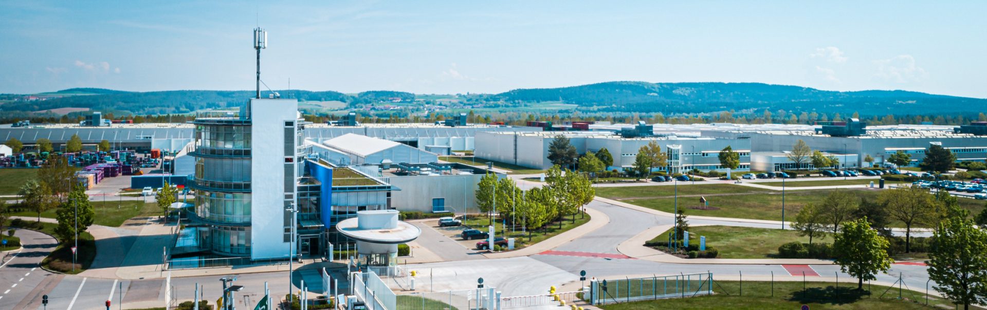 Aerial view of the BMW Group Plant Wackersdorf.