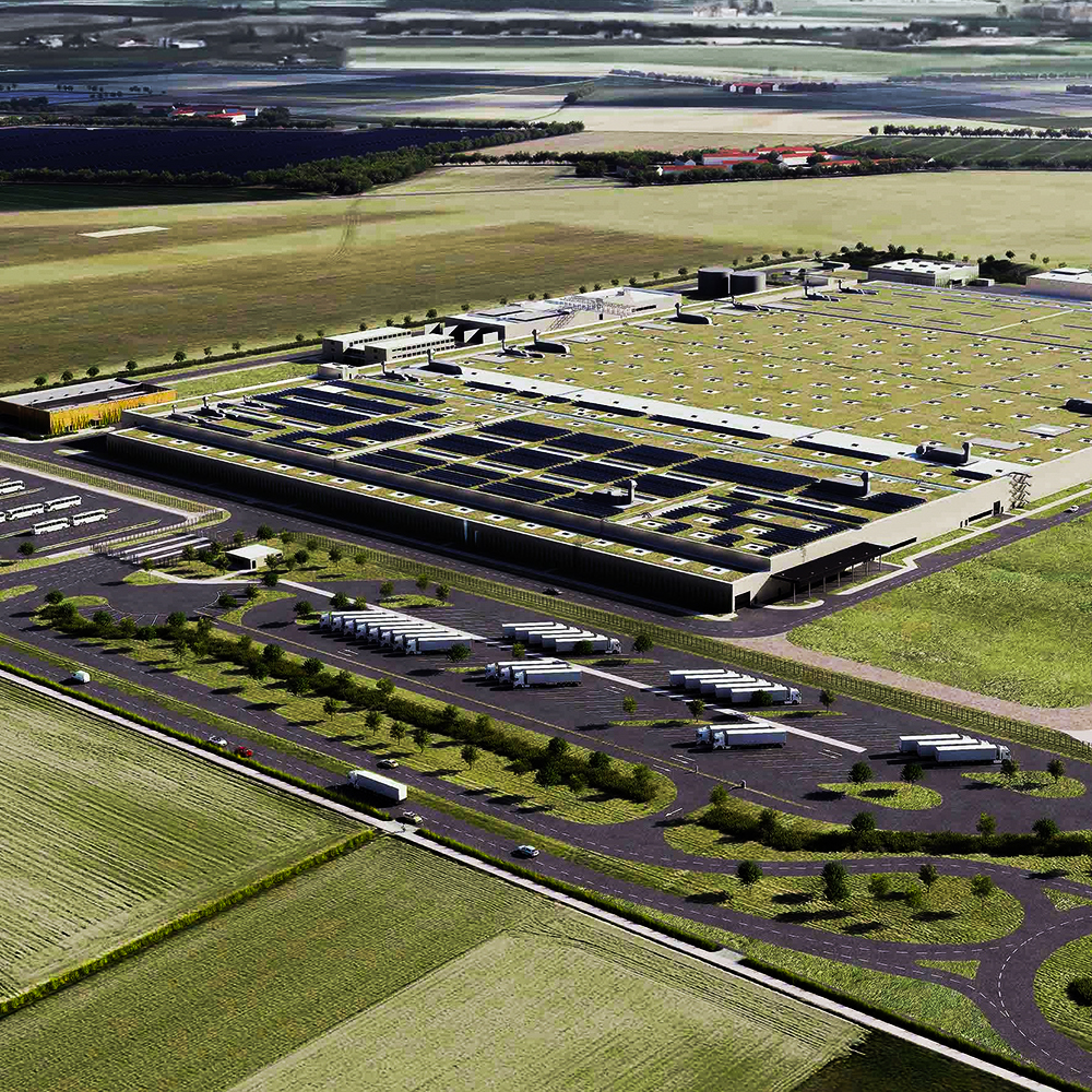 Animated aerial view of the BMW Irlbach-Strasskirchen plant.