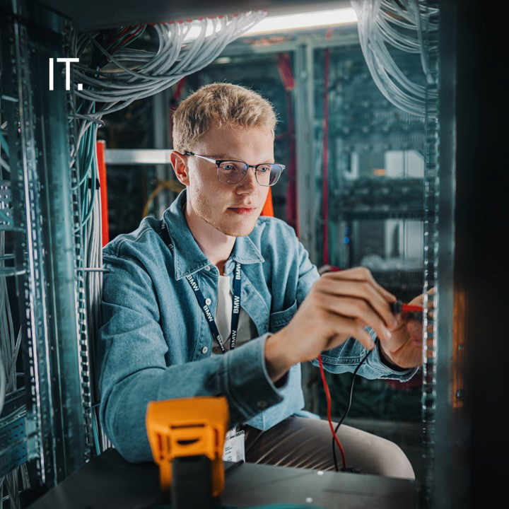 An apprentice working in Systems Electronics