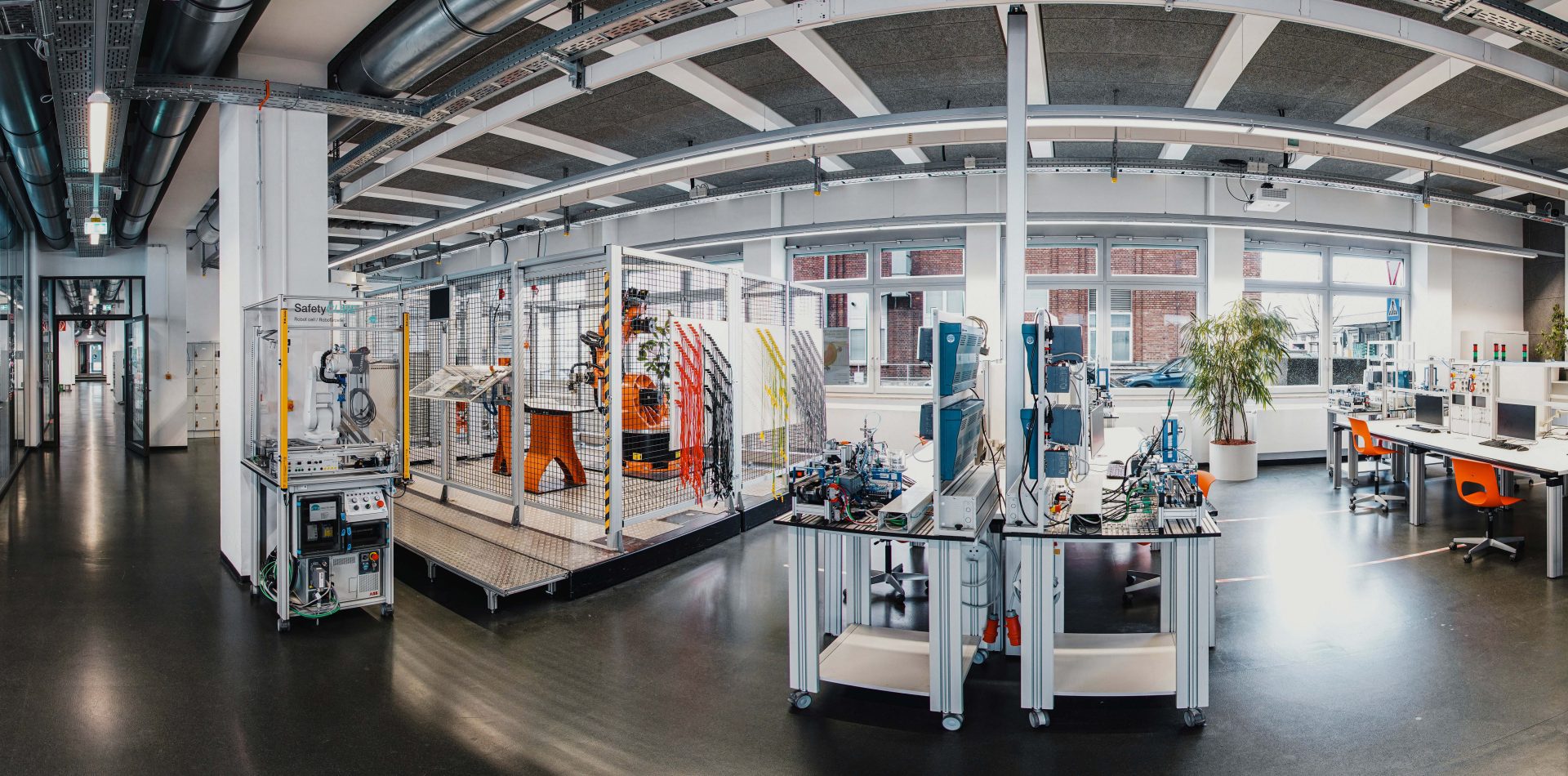Interior view of a BMW Group laboratory with many different devices.