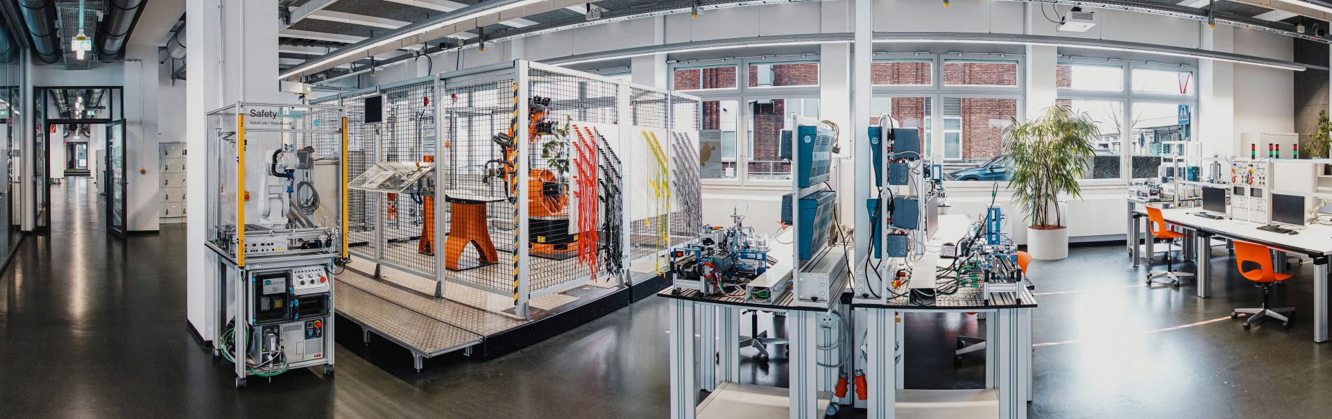 Interior view of a BMW Group laboratory with many different devices.