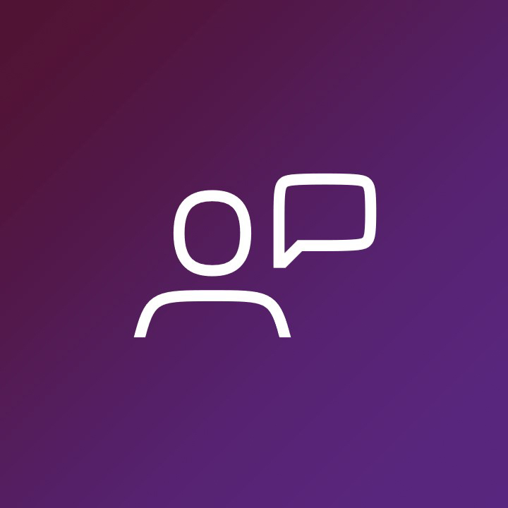 Icon shows person with speech bubble