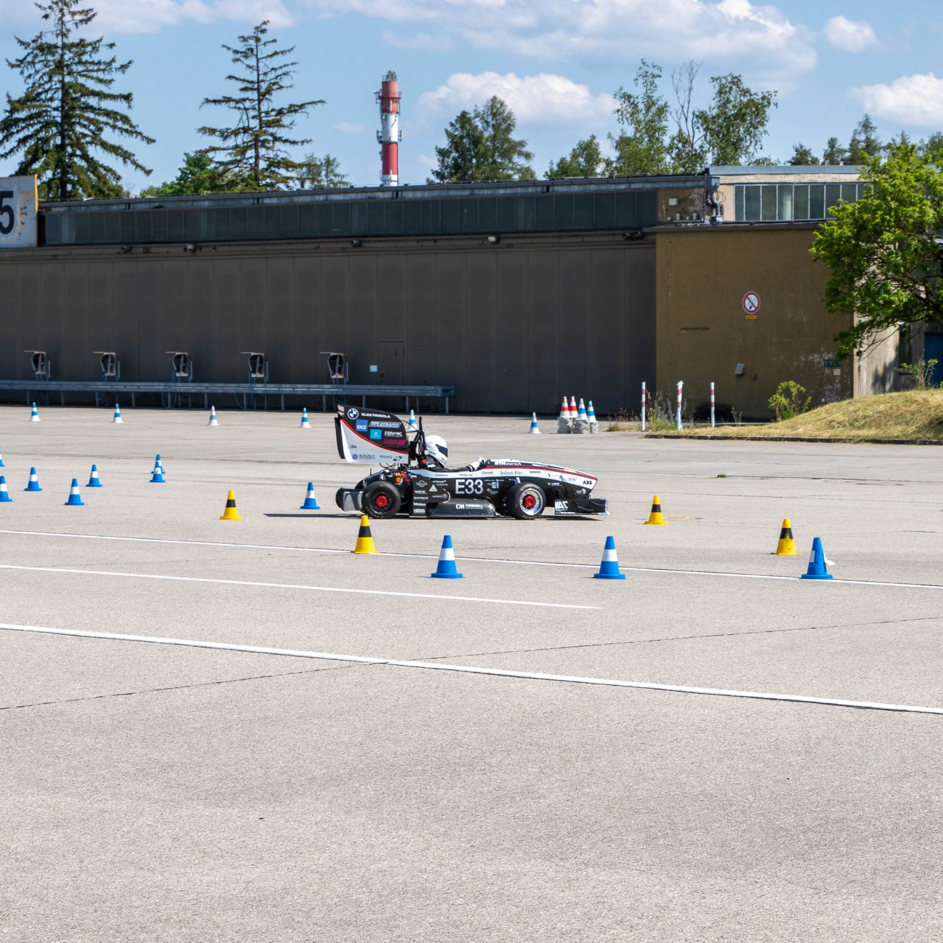 Formula Student race car on a test track.