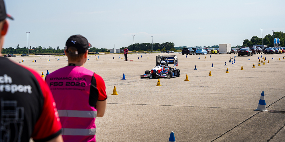 Formula Student race car on the test track.