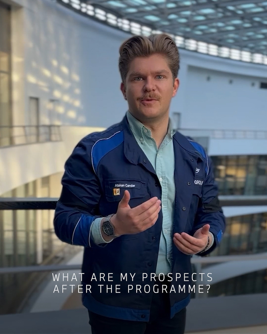 A male trainee nswering the question "what are my prospects after the programme?"