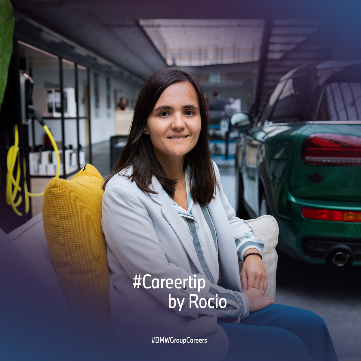 BMW employee Rocio with the words ‘Careertip by Rocio’ on the picture