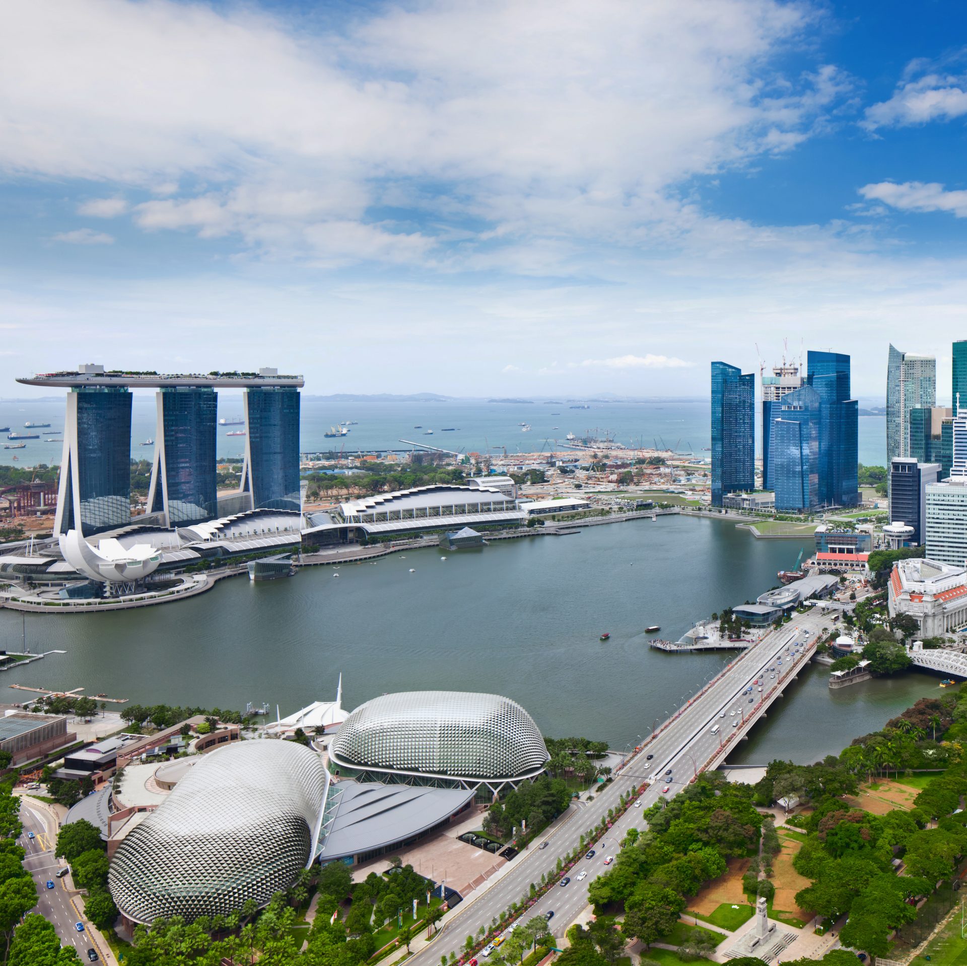 The image shows the city of Singapore.
