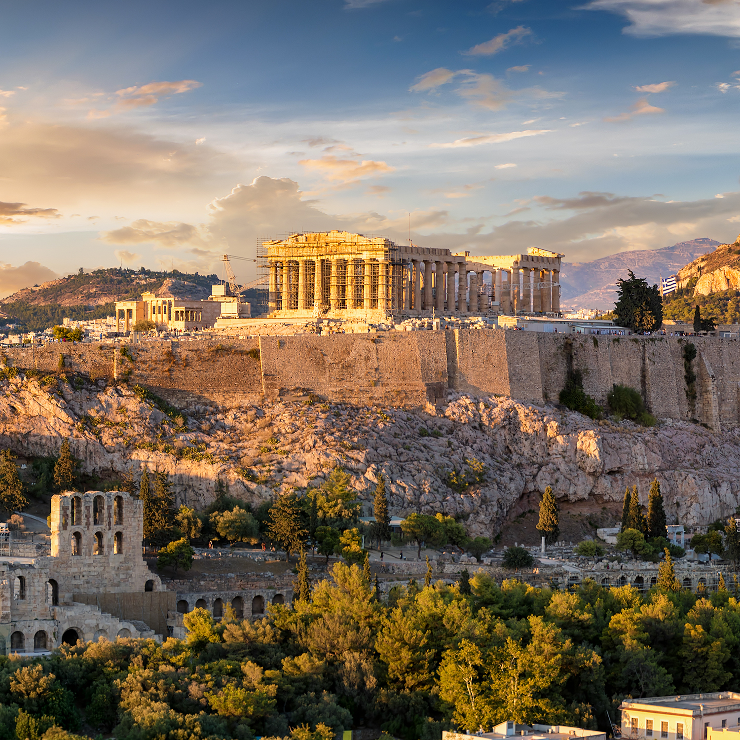 Aerial view of Athens, Greece.