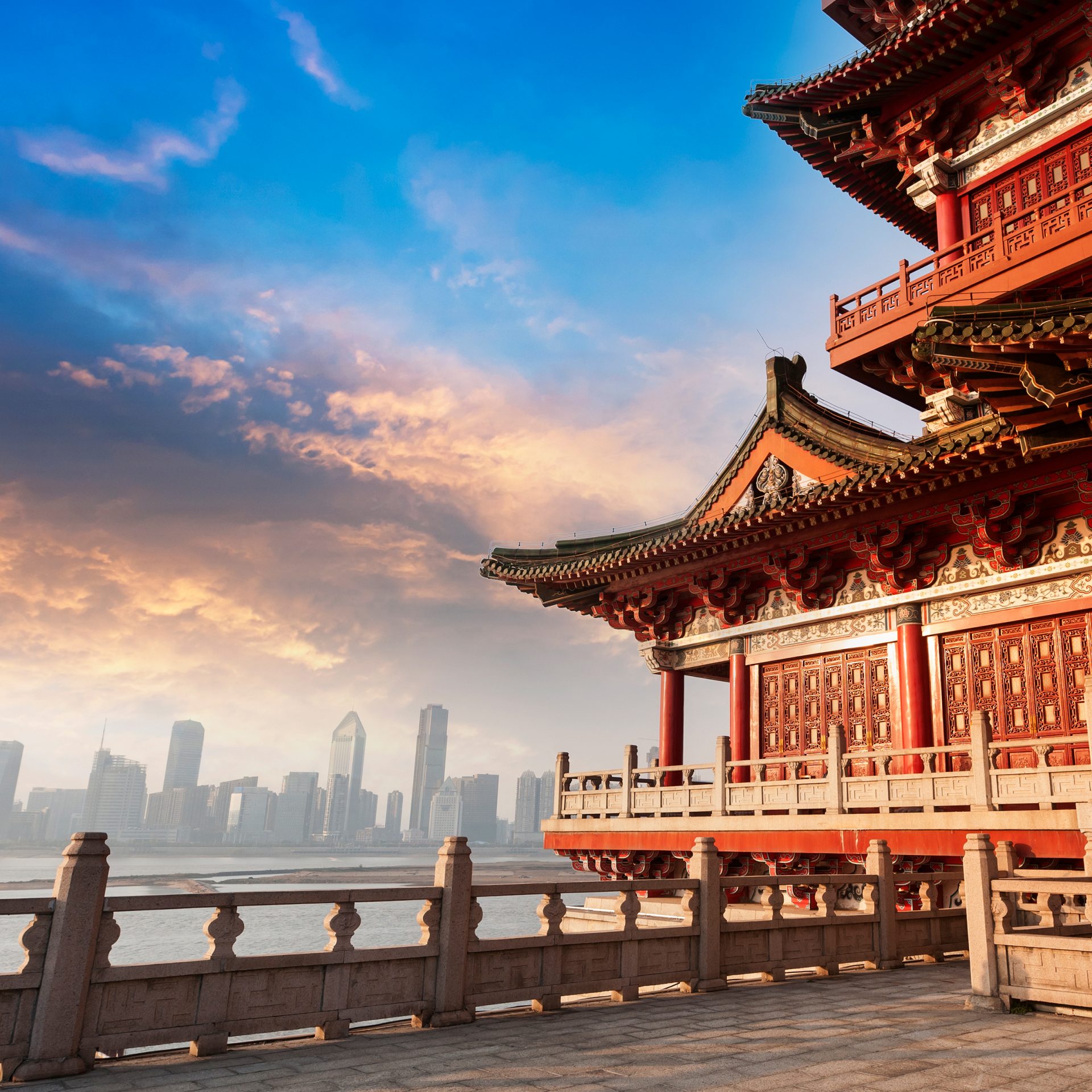 The picture shows the skyline of Beijing.