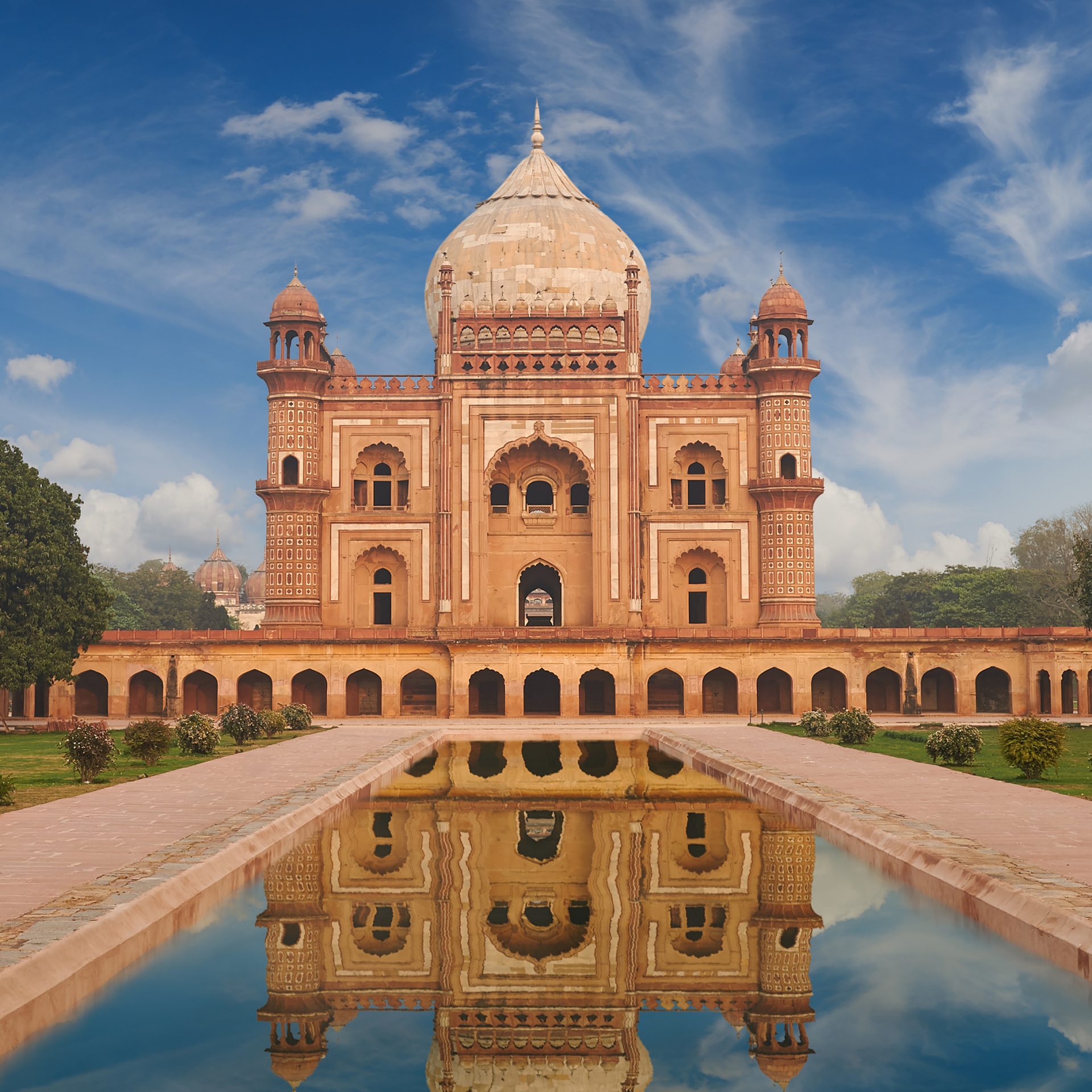 The image shows the city of New Delhi.