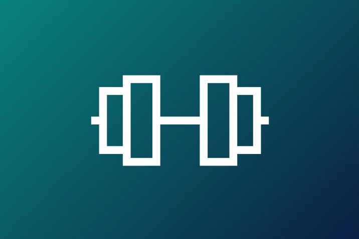 Icon showing a dumbbell