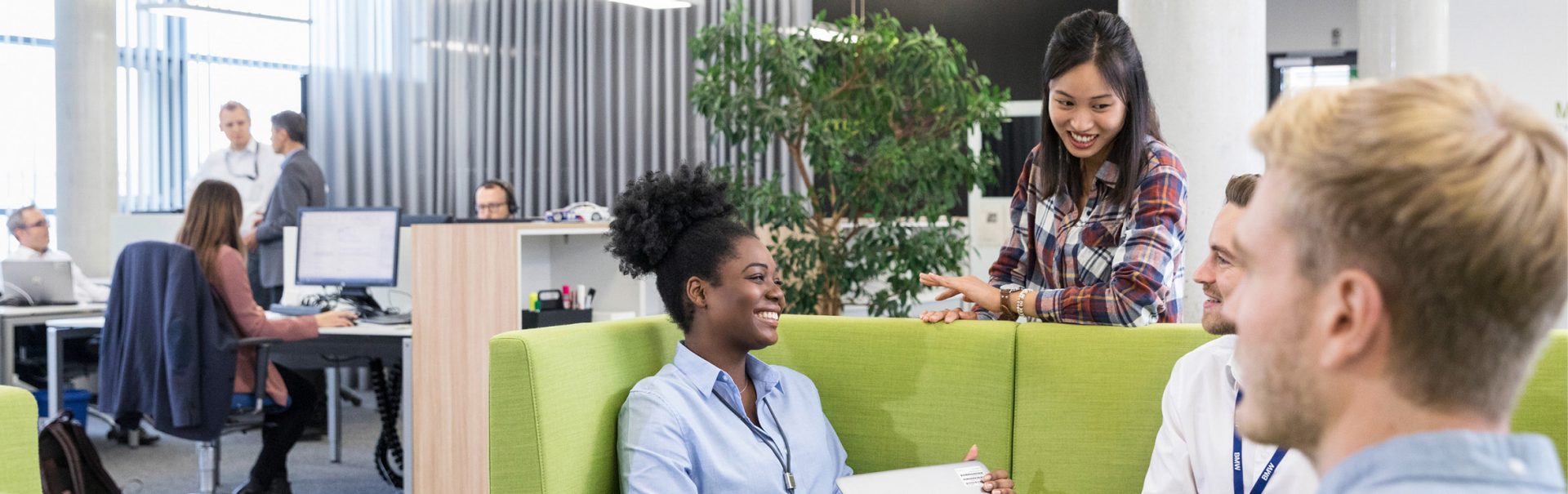 BMW workers in an office space