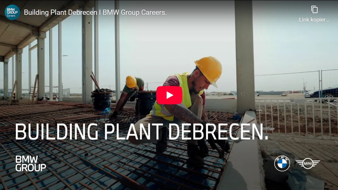 The video shows the progress of construction works in Plant Debrecen.