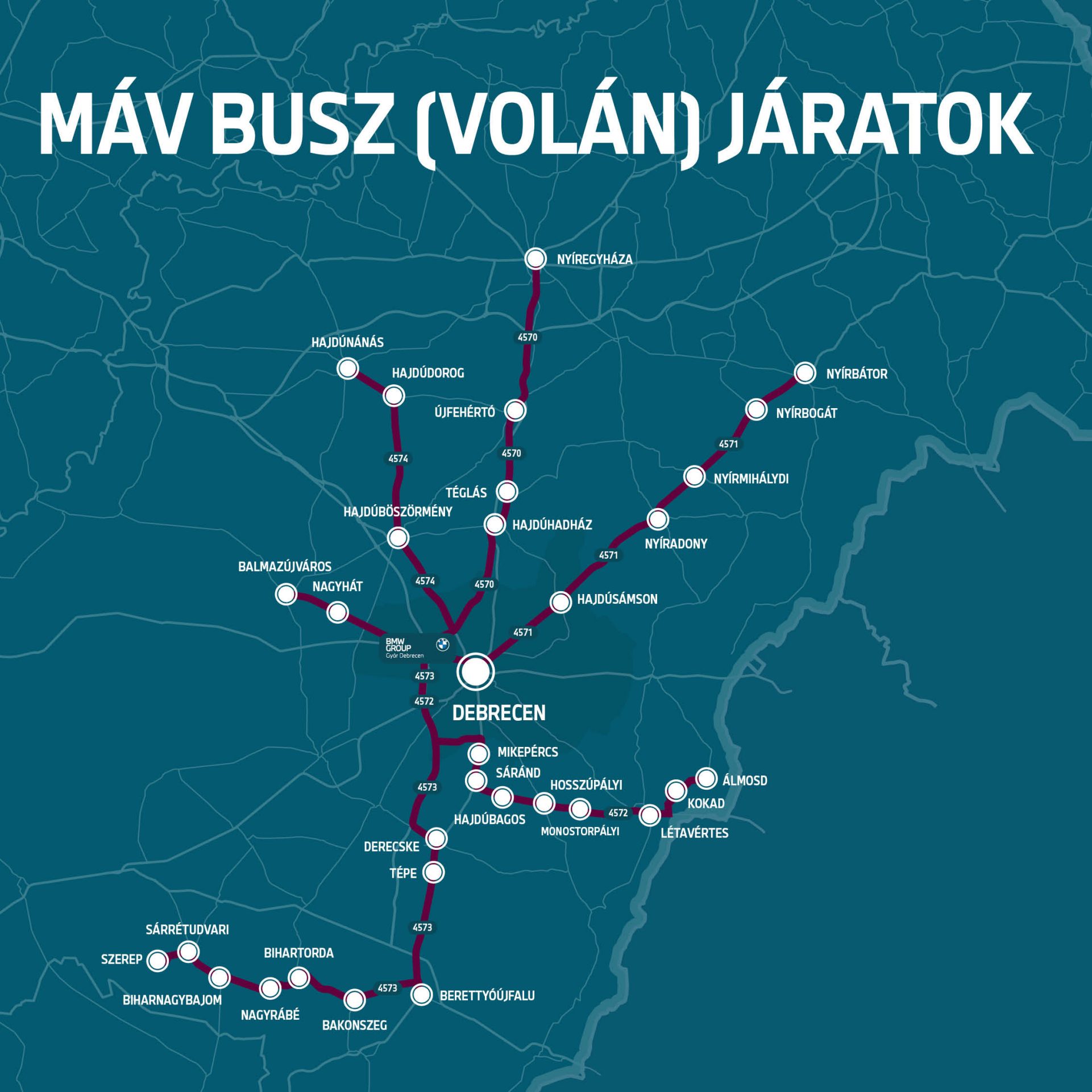 Buszvonal térképe.