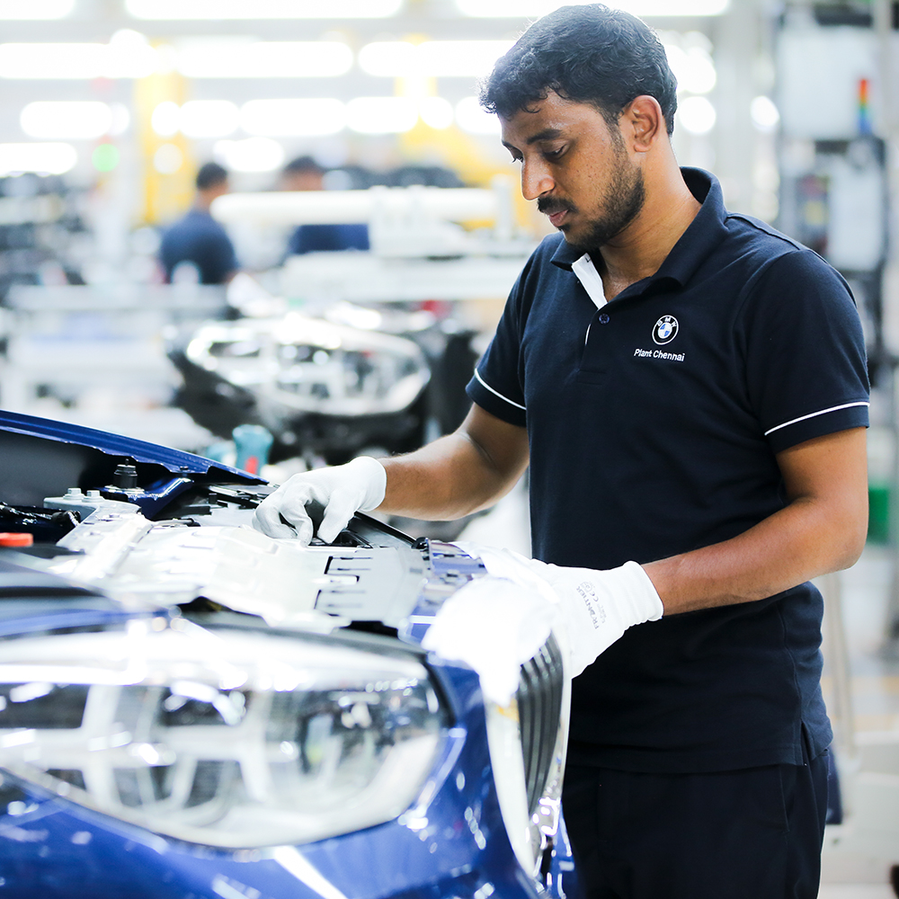 BMW Group India colleague working in production.