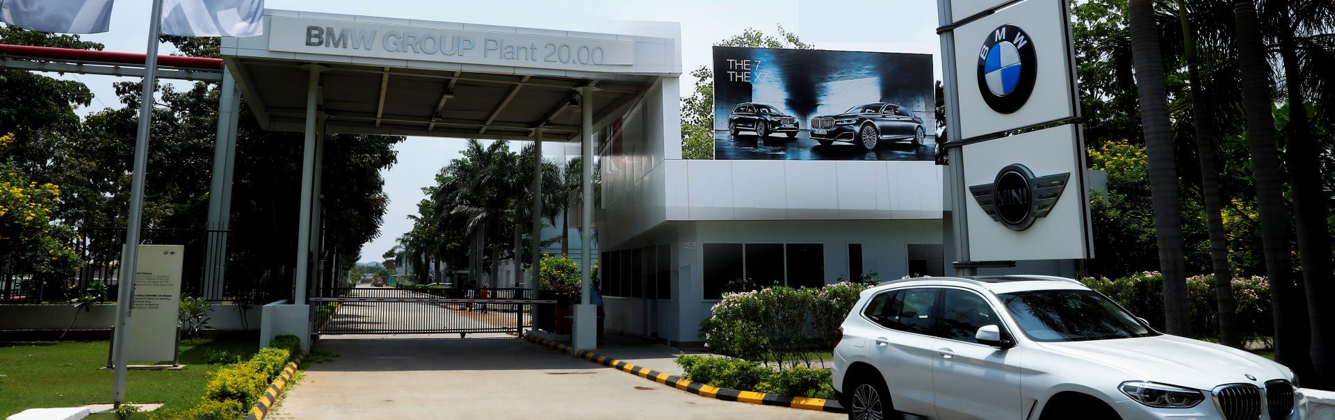 The picture shows the gate of BMW Plant Chennai.