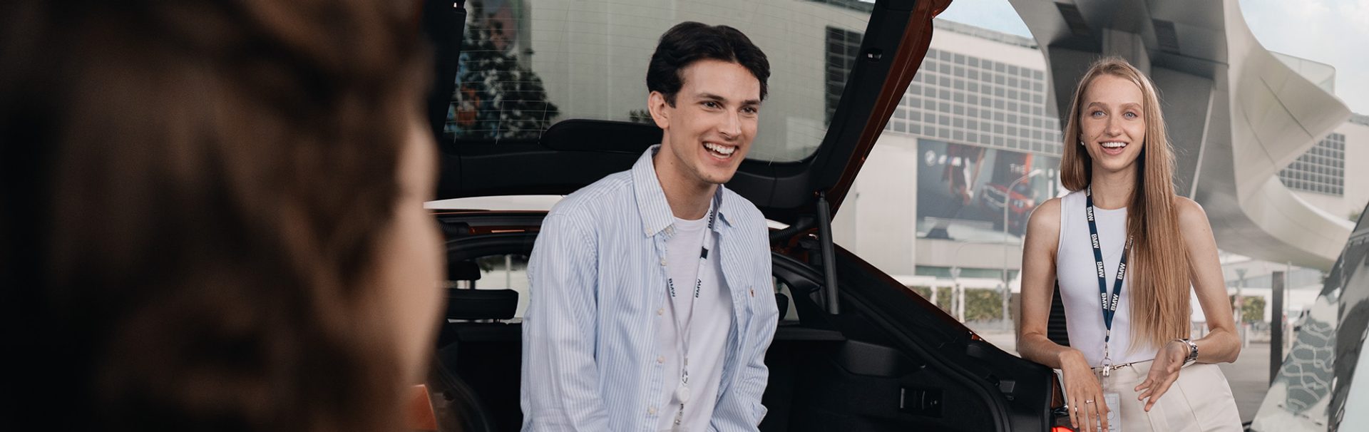 Employee laughing while having a video call