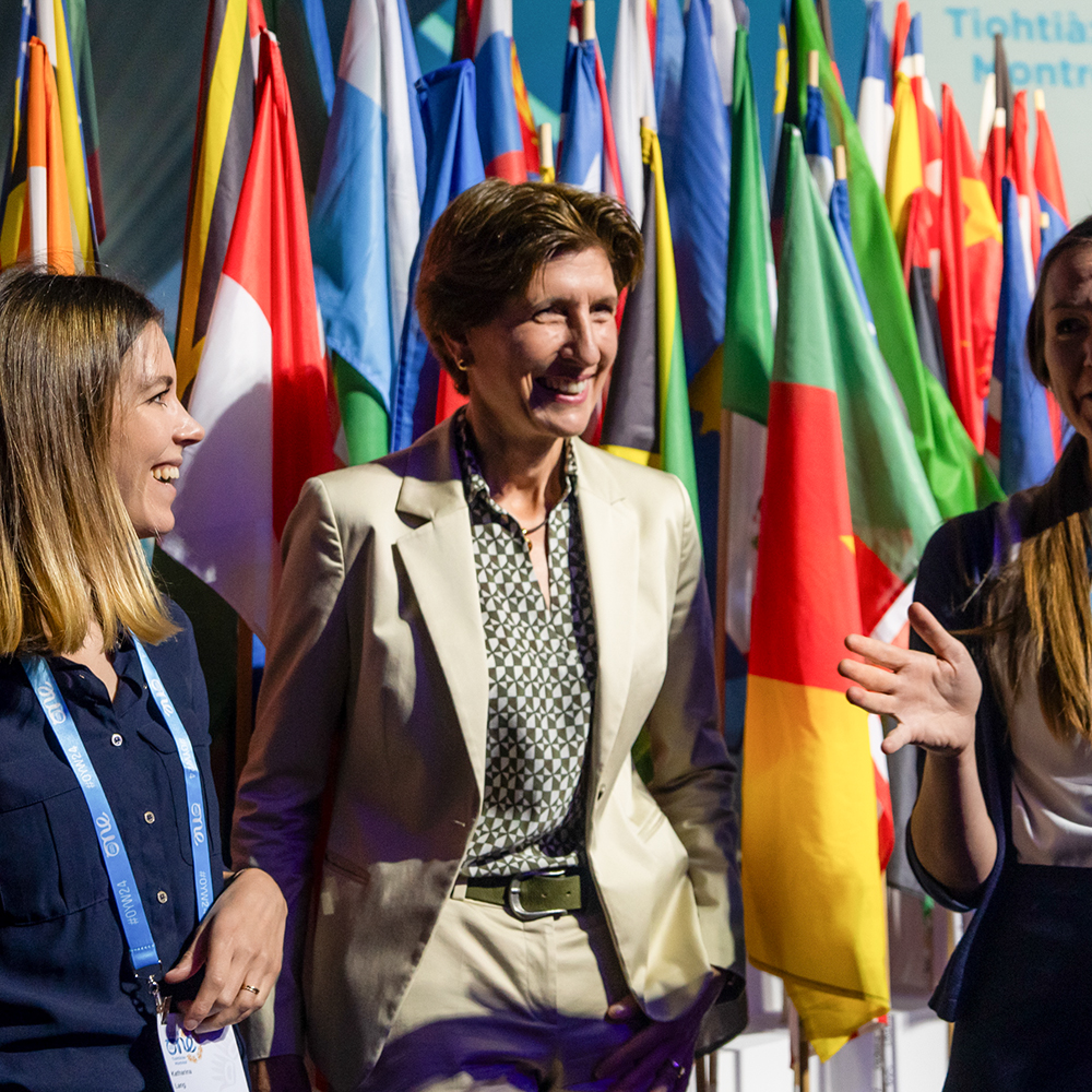 Ilka Horstmeier giving an interview