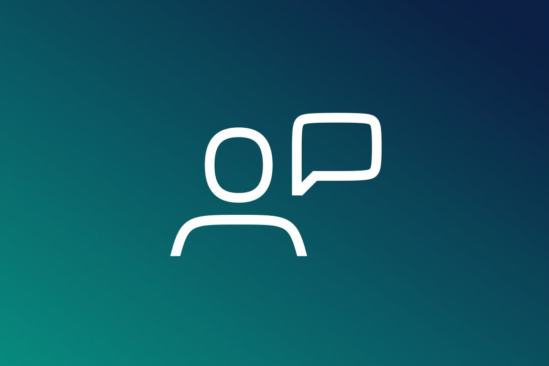 Icon with figure and speech bubble