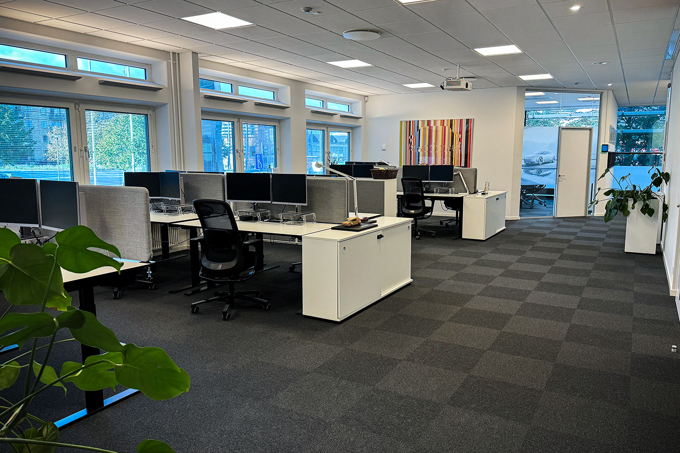 This picture shows the interior view of a BMW office in denmark.