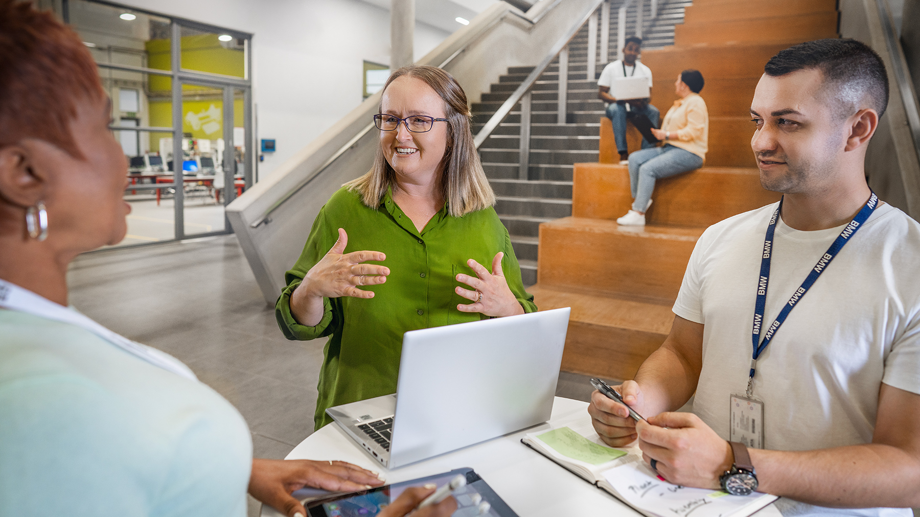 Two colleagues are having an interview with an applicant